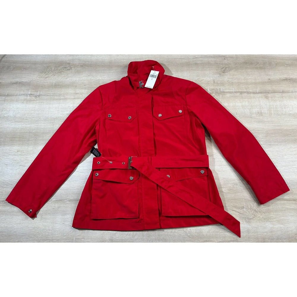 Polo Ralph Lauren Women L Red Jacket Mock Neck Belted NWT MSRP $295